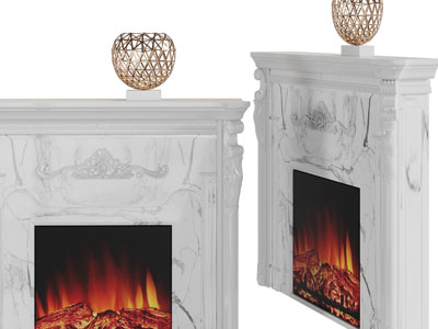 欧式装饰雕花的壁炉