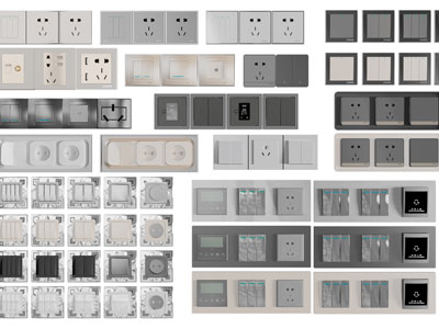 现代开关插座3d模型 现代开关插座