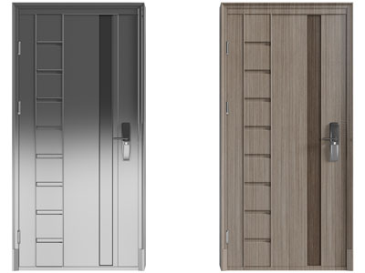 现代带密码锁的入户平开门