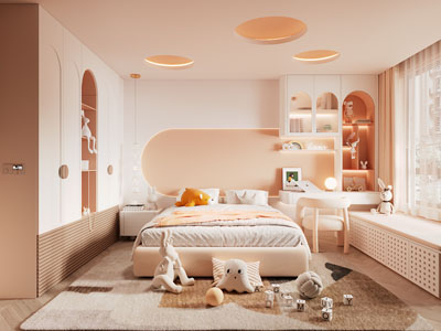 现代儿童房、女儿房、卧室