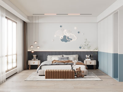 现代轻奢儿童房卧室