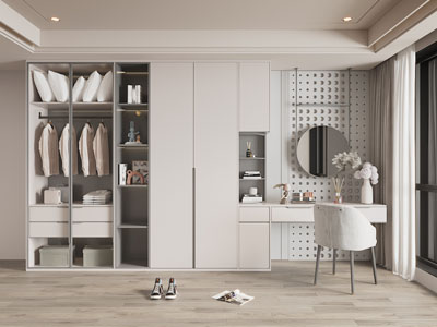 现代带梳妆台的衣柜3d模型 现代带梳妆台的衣柜
