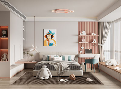 现代儿童房、女儿房、卧室