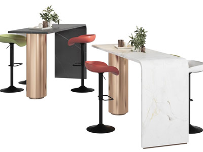 现代轻奢吧台、吧椅