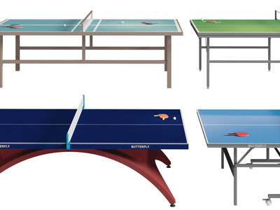 现代乒乓球桌、球拍体育设备3d模型 现代乒乓球桌、球拍体育设备