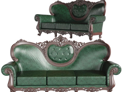 欧式复古雕花多人沙发3d模型 欧式复古雕花多人沙发