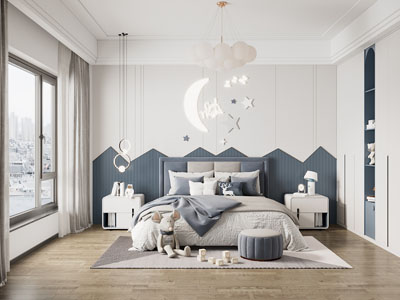 现代儿童房、卧室