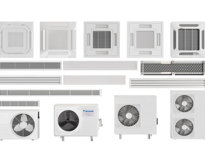 现代中央空调出风口、排风扇、外机