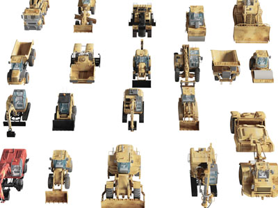 现代铲车、挖掘机、压路机工程农机车