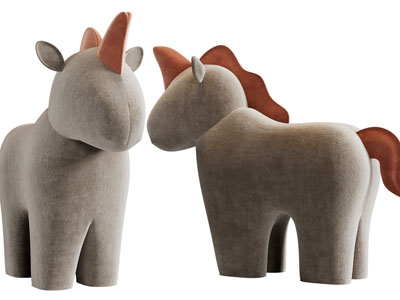 现代儿童独角兽布偶玩具