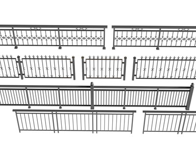 现代阳台金属围栏、栏杆