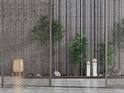 中式金属网隔断、景观园艺小品