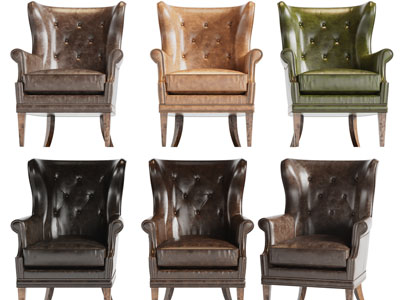 欧式带铆钉装饰的单人休闲椅子