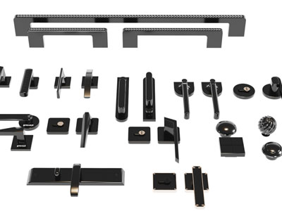 现代黑色金属拉手3d模型 现代黑色金属拉手