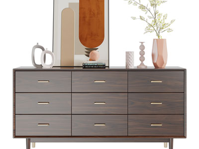 新中式实木玄关柜、边柜