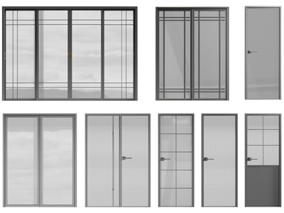 新中式玻璃推拉门、平开门