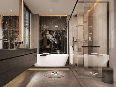 现代轻奢卫浴间、洗手间