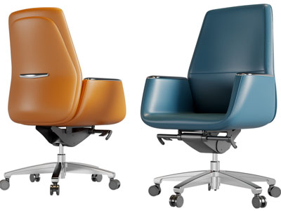 现代黄色、蓝色办公转椅