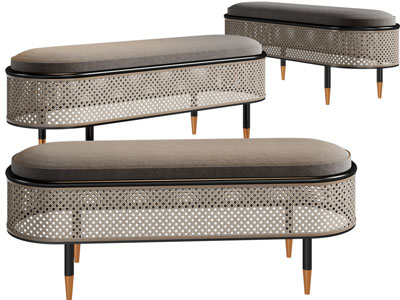 侘寂风椭圆形沙发凳