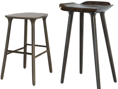 北欧方形实木吧凳