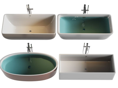 现代方形、椭圆形洗手盆