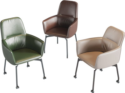 现代皮质扶手休闲椅子