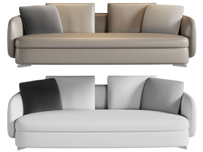 现代皮质多人沙发3d模型 现代皮质多人沙发