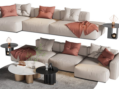 现代转角多人沙发3d模型 现代转角多人沙发