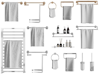 现代毛巾架、卫浴小件