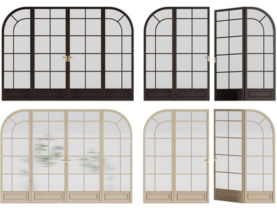 新中式办公玻璃大门