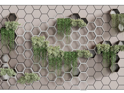 现代植物装饰背景墙3d模型 现代植物装饰背景墙