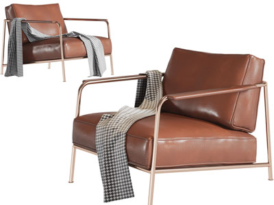 现代轻奢复古休闲单人沙发3d模型 现代轻奢复古休闲单人沙发