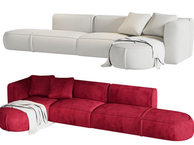 现代布艺多人沙发3d模型 现代布艺多人沙发