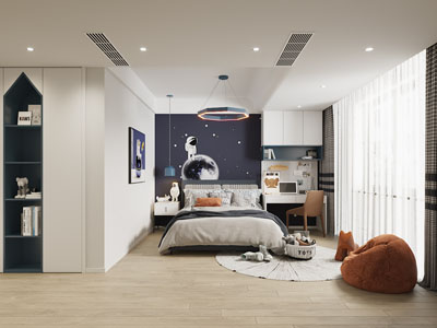 现代儿童房、卧室