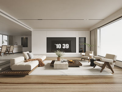 侘寂风客厅餐厅