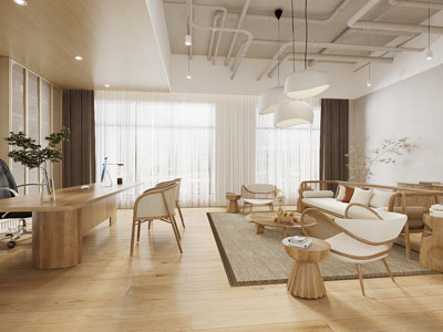 侘寂风客厅餐厅