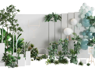 现代植物气球美陈