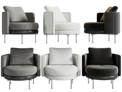 新中式单人沙发3d模型 新中式单人沙发