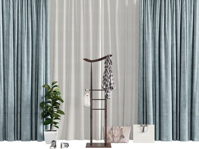 新中式布艺窗帘窗纱