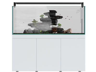 新中式带收纳柜的鱼缸