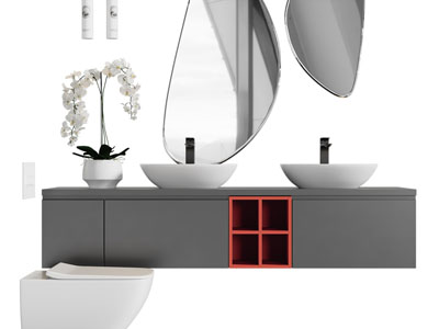 新中式双盆洗手台