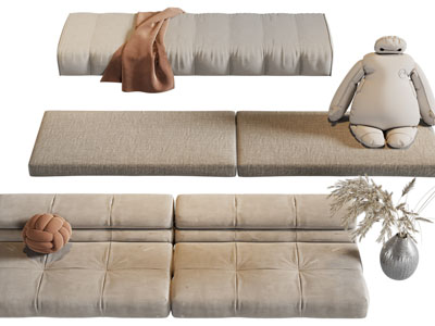 现代布艺多人沙发3d模型 现代布艺多人沙发