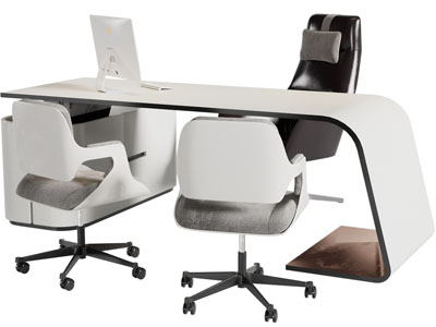 新中式老板台、办公桌椅组合