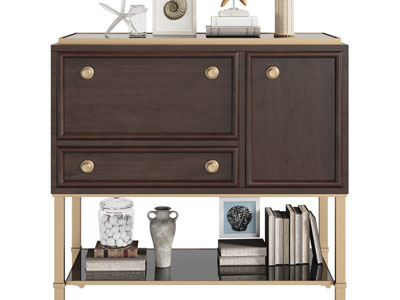 现代实木床头柜