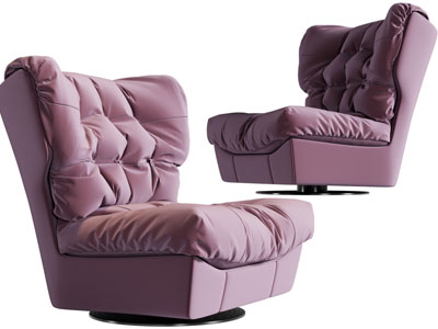 现代无扶手单人沙发3d模型 现代无扶手单人沙发