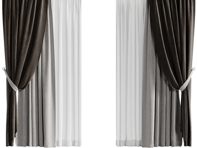 新中式布艺窗帘窗纱