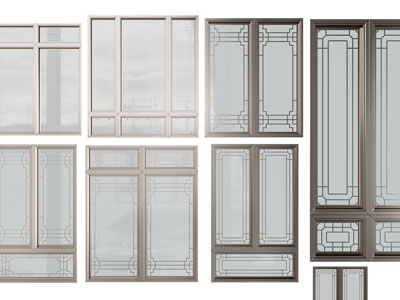 新中式双扇玻璃窗