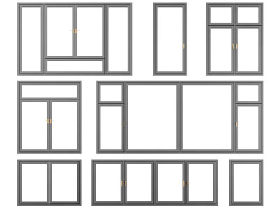 现代金属边框的窗户