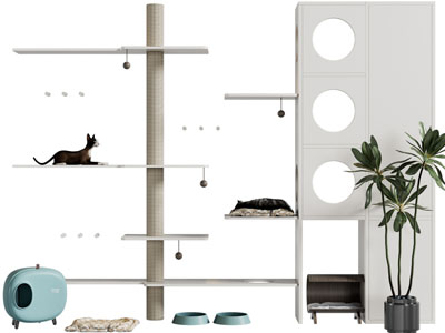现代宠物猫爬架、猫舍