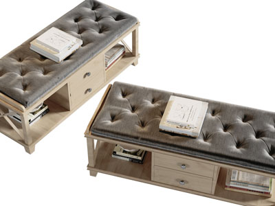 美式可收纳的沙发凳